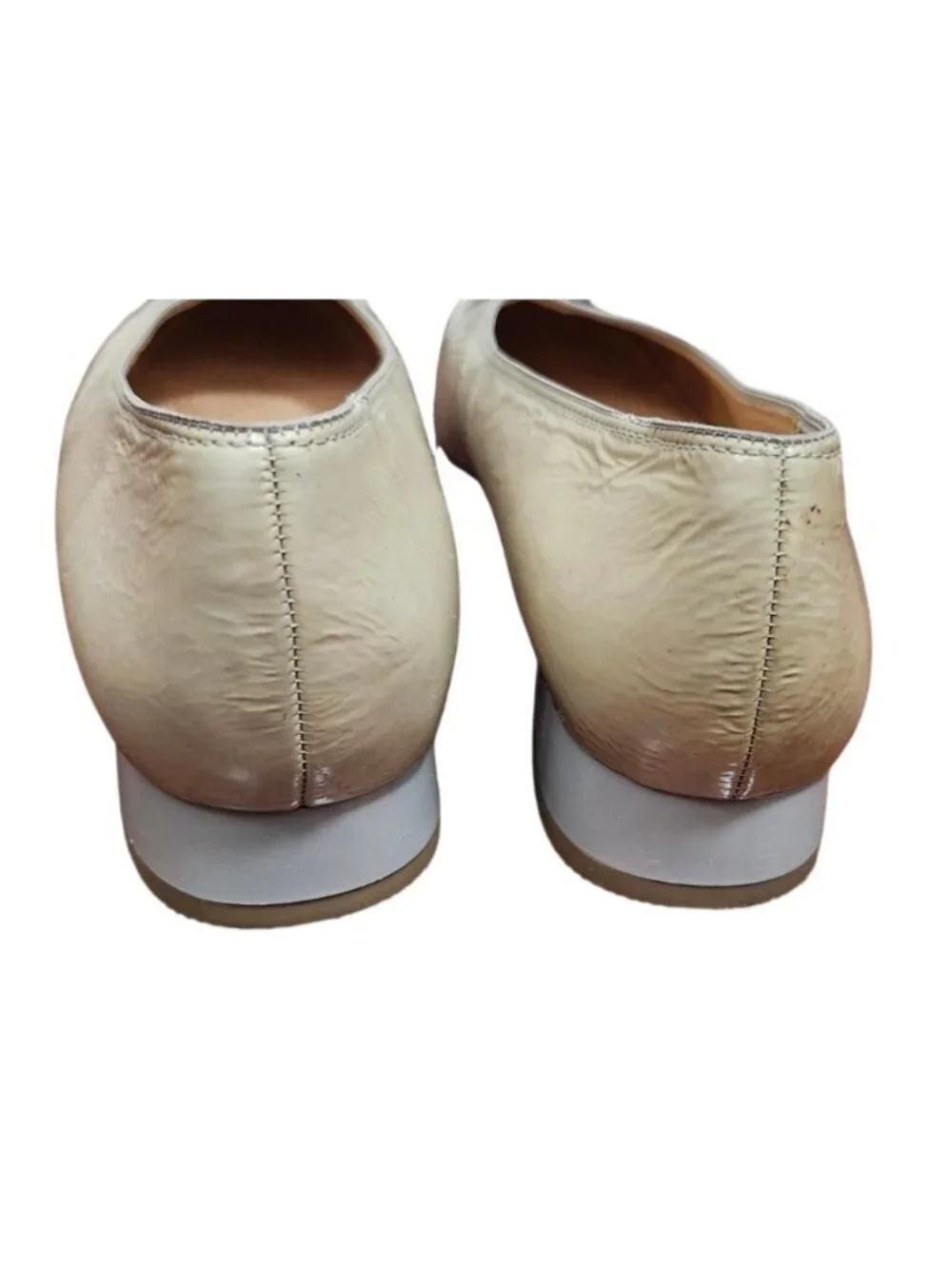 Ara Women’s Beige Leather Ballet Flats Bow Comfort Low Heel Shoes US 8 EU 38.5